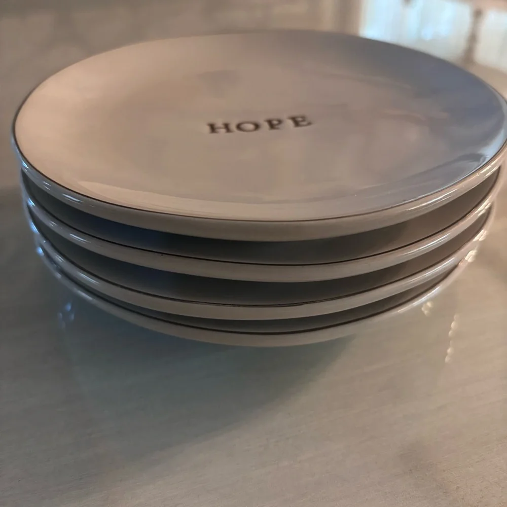 Hearth & Hand with Magnolia Merry, Joy, Hope, Peace Appetizer Plate Set of 4